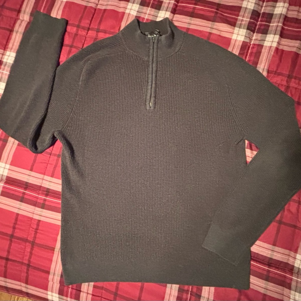 Express Men's Dark Gray Quarter Zip Sweater